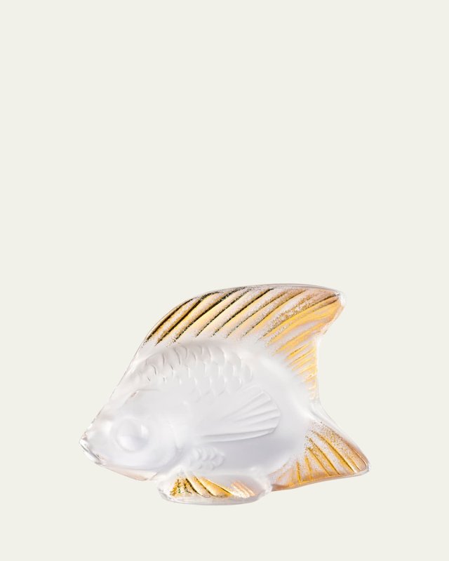 Clear Gold Stamped Fish Figurine
